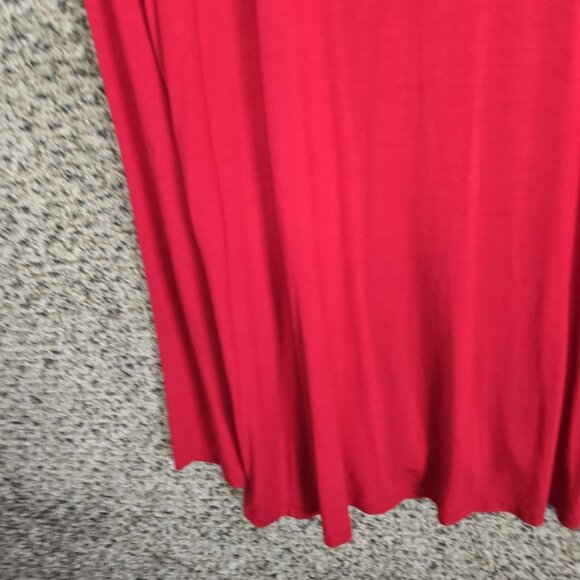 Lane Bryant Top Womens Plus 14/16 Red V Neck Long Sleeve‎ Stretch Rayon Tunic - Picture 3 of 7